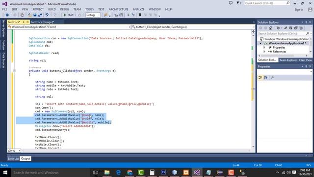Registration form using C#.net and Sqlserver смотреть онлайн
