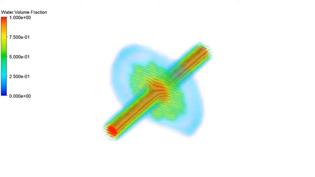 Colliding of Two Water Jets Simulation, Ansys Fluent Training смотреть онлайн
