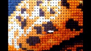 Как вышивать при смещении  рисунка на канве