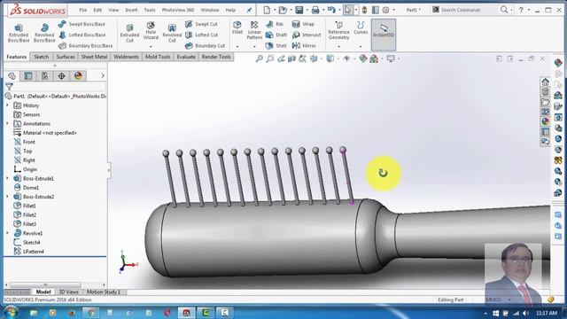 How do you make a bristle in Solidworks? смотреть онлайн