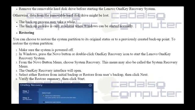 Lenovo OneKey Recovery 8 0 for Notebooks смотреть онлайн