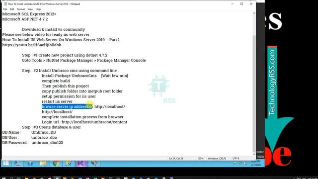How To Install Umbraco CMS 8 On Windows Server 2012 смотреть онлайн