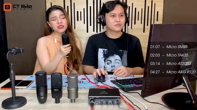 Hát thử 4 micro thu âm tầm trung ghép soundcard UMC22 trên project hát live của CT Bắp Store смотреть онлайн