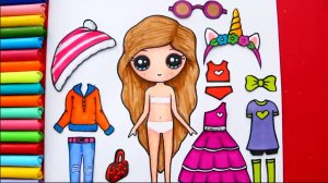 Как рисовать девочку КУКЛУ и сделать ОДЕЖДУ для БУМАЖНЫХ КУКОЛ KAWAII - Серия #1