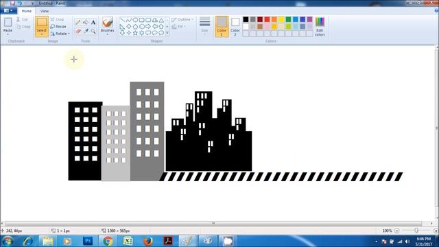 How to create flat building design in ms paint - MS Paint Tutorial смотреть онлайн