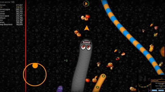 Worms Zone - score 1,109,304 смотреть онлайн