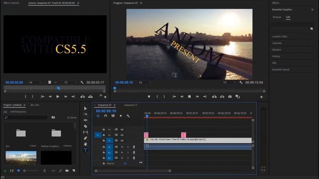 10 Free Motion Titles Preset for Premiere Pro | Essential Graphics template смотреть онлайн