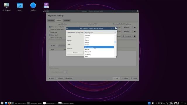 KDE: Setting the keyboard to German смотреть онлайн