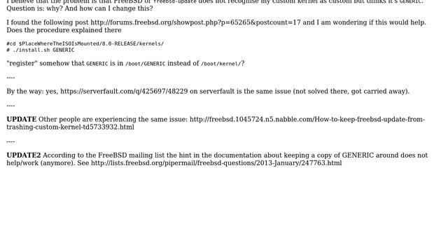 freebsd-update patches custom /boot/kernel/kernel which breaks remote access смотреть онлайн