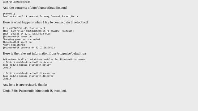 Trying to connect bose quietcomfort 35 headset over bluetooth on arch linux смотреть онлайн
