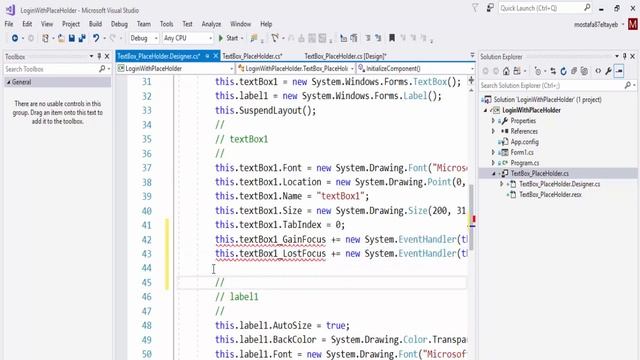 CSharp Project 3 - Create A PlaceHolder-TextBox in Login Windows Forms смотреть онлайн