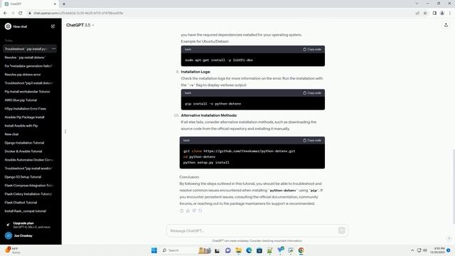 pip install dotenv error смотреть онлайн