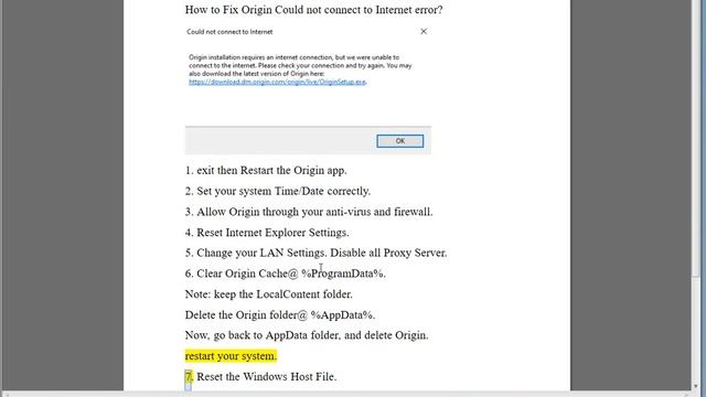Fix Origin Could not connect to Internet error on Windows смотреть онлайн