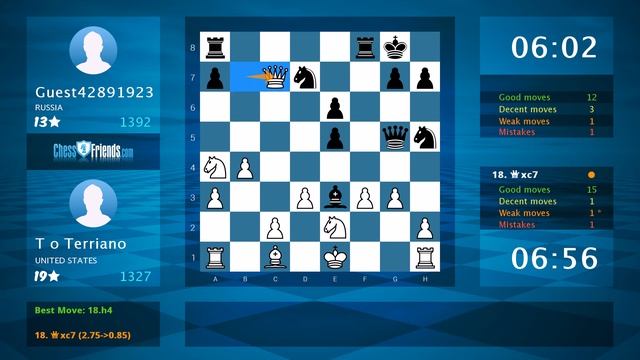 Chess Game Analysis: T o Terriano - Guest42891923 : 1-0 (By ChessFriends.com) смотреть онлайн