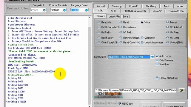 Micromax Q414 Flash done by GsmHelpFul смотреть онлайн