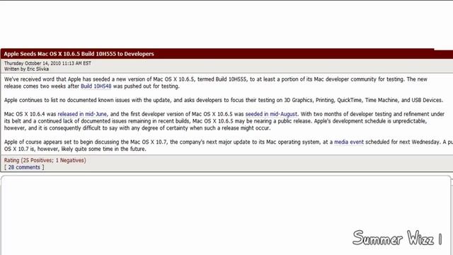 Mac OS X 10 6 5 Beta Released 10 7 Soon смотреть онлайн