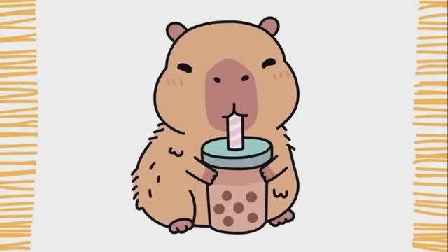 Как нарисовать кавайную капибару | Легкий смотреть онлайн