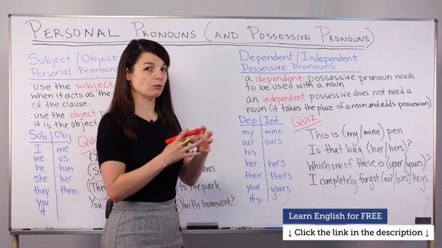 Personal Pronouns And Possessives - Basic English Grammar