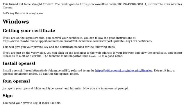 Is it possible to sign a message with an SSL certificate for a website? смотреть онлайн