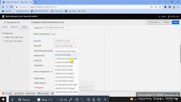 1+0 Radio Link Configuration on Ericsson Mini Link 6651