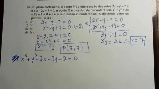 Intersecção de retas, centro da circunferência e distância entre dois pontos | Geometria Analítica смотреть онлайн