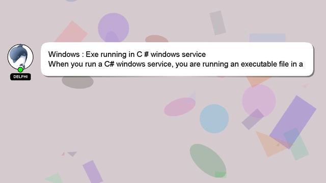 Windows : Exe running in C # windows service смотреть онлайн