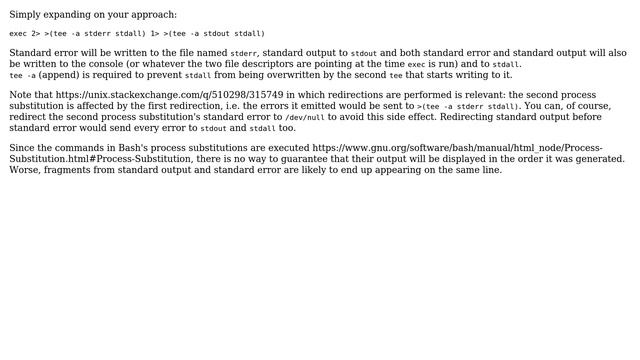 How to save stdout to file, stderr to file, stdout+stderr to file and get stdout + stderr to... смотреть онлайн