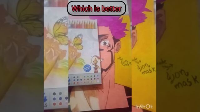 sukuna drawing pencil colour vs brush pen 😎😎😈😈😁😁 смотреть онлайн