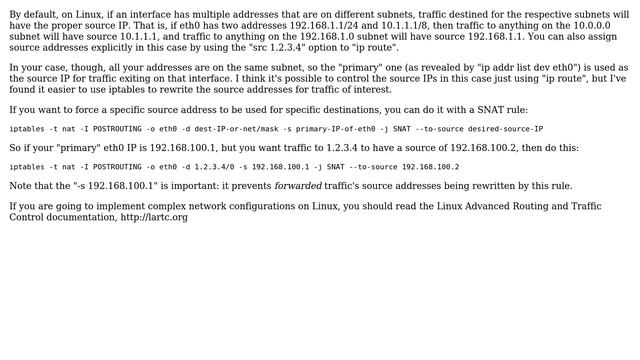 When IP aliasing how does the OS determine which IP address will be used as source for outbound... смотреть онлайн