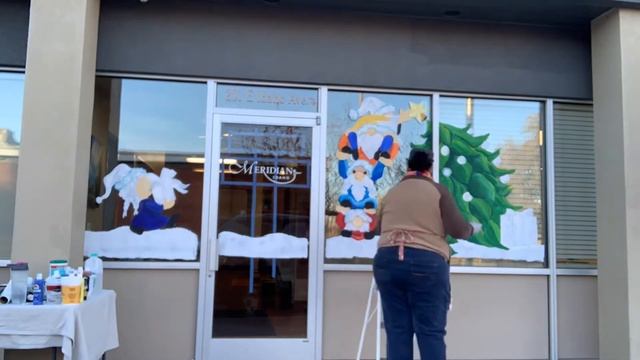 Meridian Community Center Winter Window Painting @ CrystalsOriginals смотреть онлайн