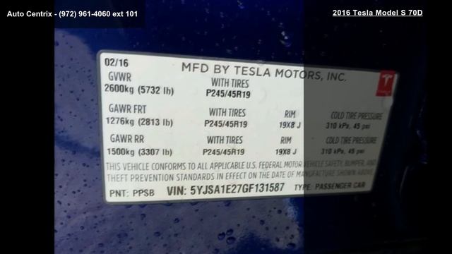 2016 Tesla Model S 70D смотреть онлайн