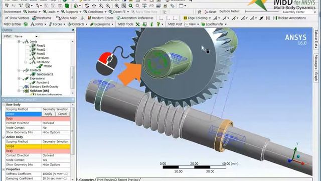 MBD For ANSYS - Motion Simulation Of Transient Behavior Of A Mechanical Assembly