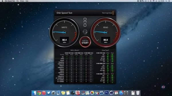 BlackMagic Disk Speed Test / Mac App Test