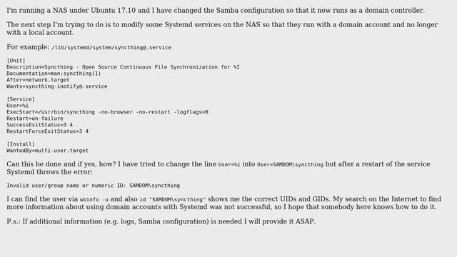 Unix & Linux: How can I run a Systemd service under an Active Directory account? смотреть онлайн