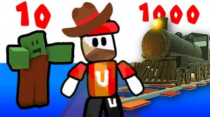 Мертвые Рельсы из 10 100 1000 Блоков в Build a Boat Roblox Dead Rails