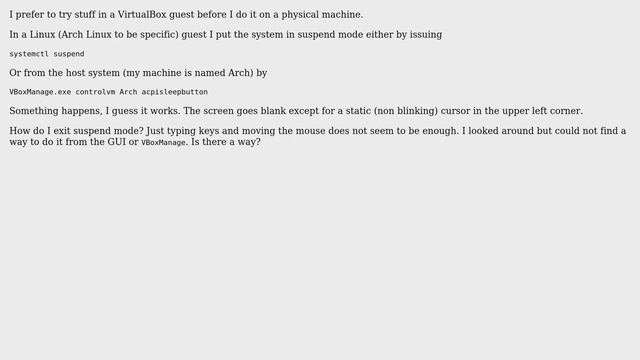 Let a Virtualbox guest wake up from Suspend смотреть онлайн