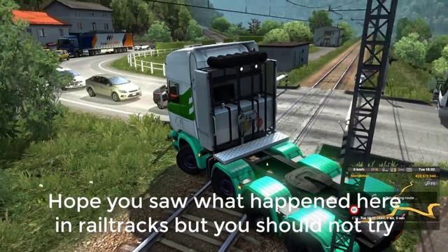 What happens when your truck is on the railway track? | ETS 2 смотреть онлайн