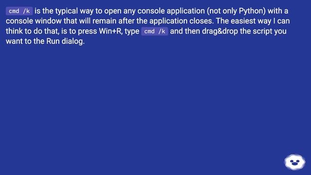 How to keep a Python script output window open? смотреть онлайн