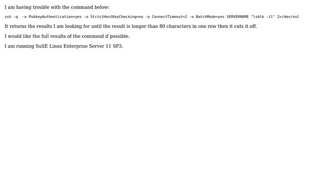 Unix & Linux: lsblk does not return the entire line for the results смотреть онлайн