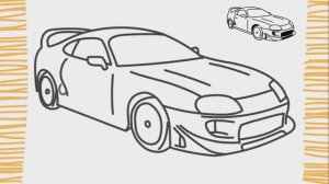 Как нарисовать машину Toyota Supra I шаг за шагом