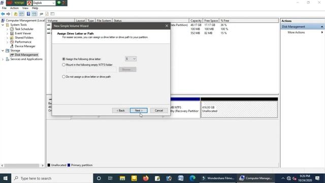 [Bangla] How to Create Partition/ Drive in any windows after installation смотреть онлайн