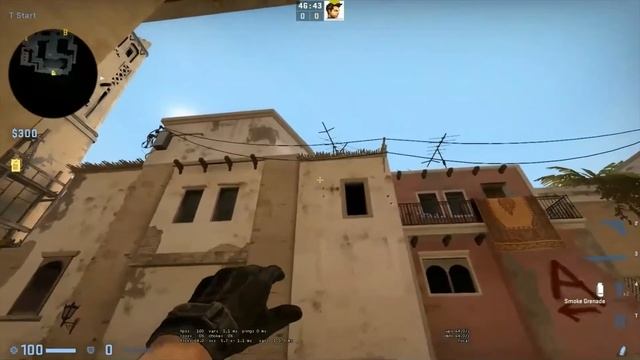 CSGO - Mirage mid window smoke / from T spawn ( 64 tick ) смотреть онлайн