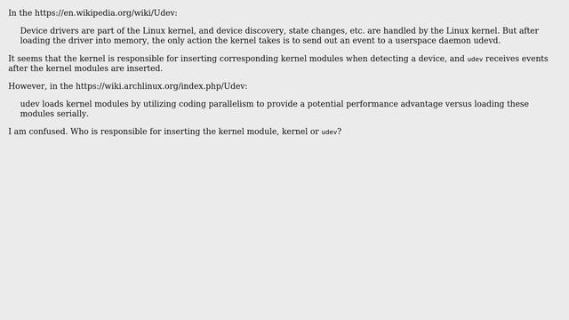 Unix & Linux: Does udev load kernel modules? смотреть онлайн