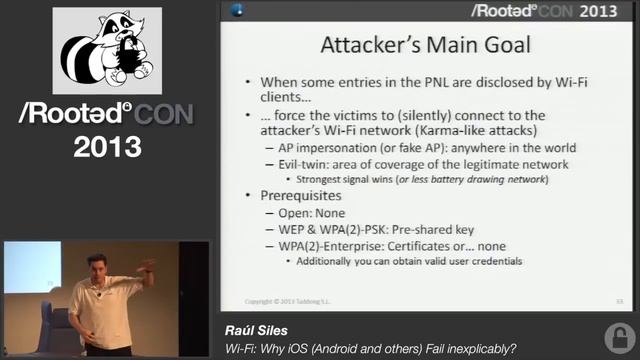 Raúl Siles - Wi-Fi: Why iOS (Android and others) Fail inexplicably? [Rooted CON 2013] смотреть онлайн