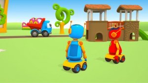 Грузовичок Лева и Роботы собирают машинки - Мультики для детей