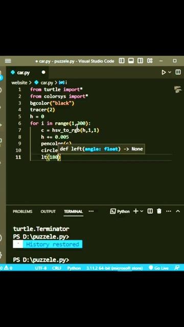 #shorts Wonderful graphics design by mobile python | python for beginners | #programming #viral смотреть онлайн