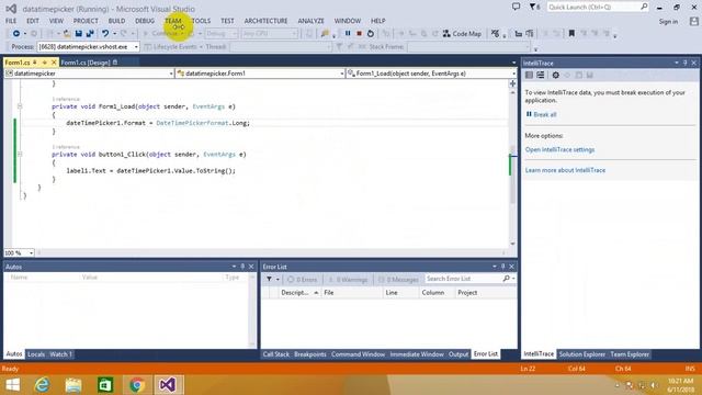 Date Time picker Control in windows form C# смотреть онлайн
