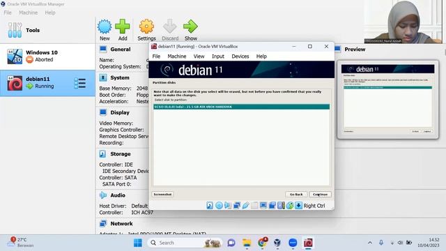 Instal OS linux Debian 11 dan Melakukan pengaturan perubahan password akun root di VirtualBox смотреть онлайн
