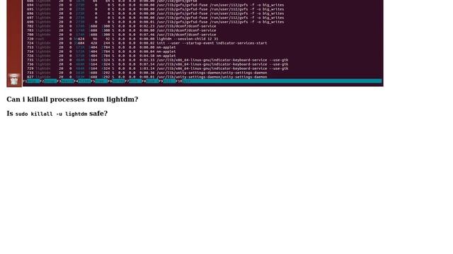 Ubuntu: Is sudo killall -u lightdm safe? смотреть онлайн