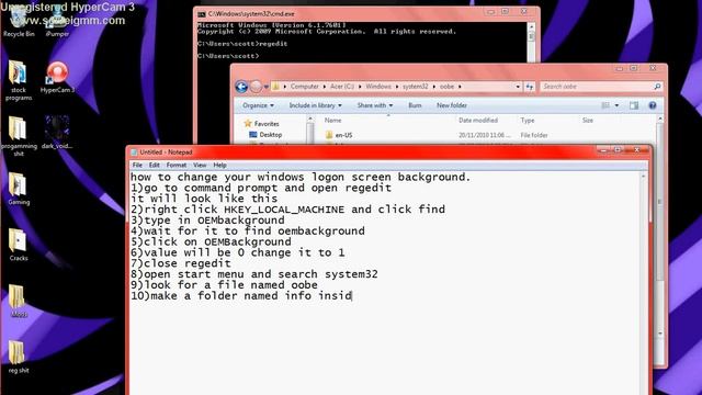How to: Change your windows log-on screen Background (Windows 7) смотреть онлайн